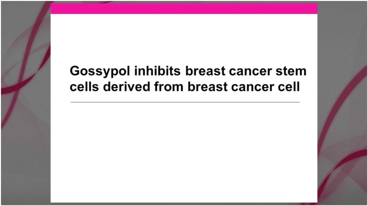 Gossypol inhibits breast cancer stem cells derived from breast cancer cell